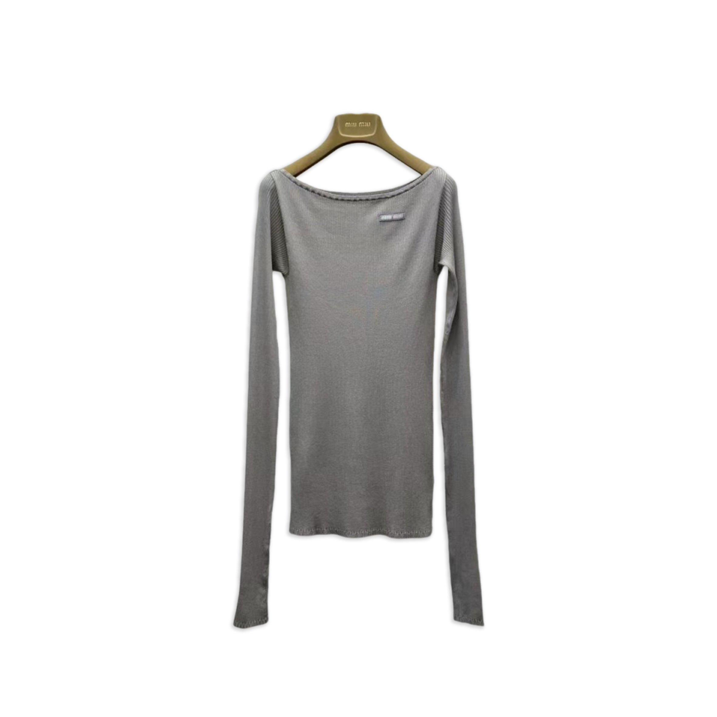 MIU MIU TIGHT-FITTING LONG-SLEEVED TOP